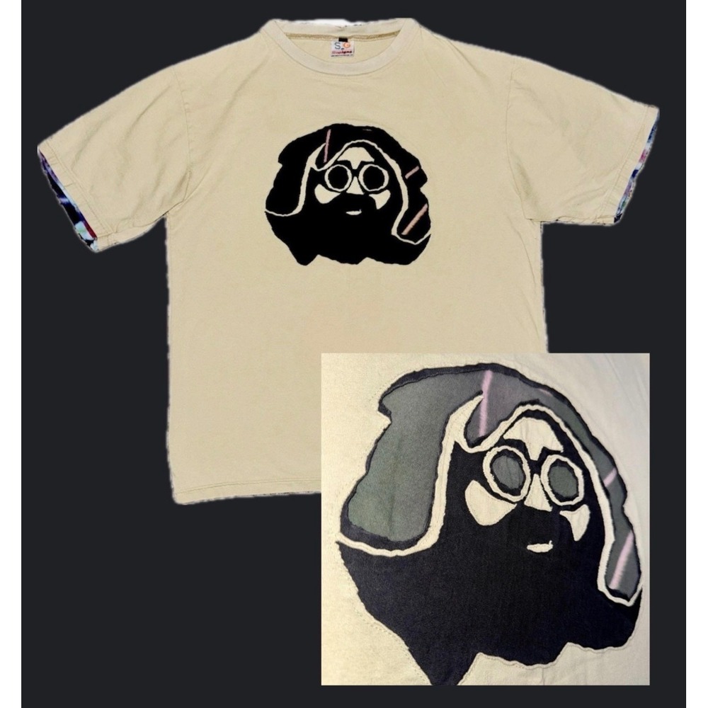 VTG Jerry Garcia S/S T-Shirt S&G Designs LG Tie Dye 3D Collage Grateful Dead Tee